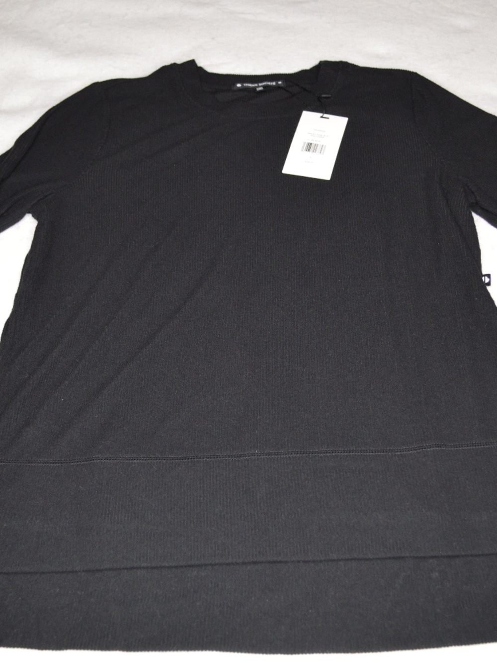 Thrive Societe Dailey Side Slit Pullover - Athlesiure - Black - NWT $54 - Size S